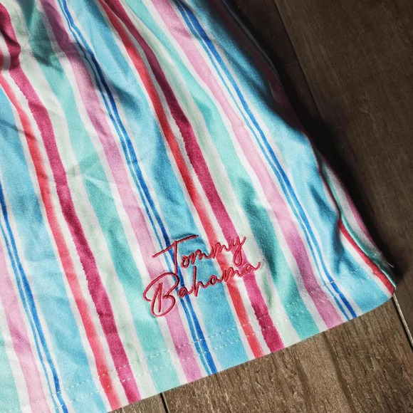 NWT Tommy Bahama Striped Sleeveless Girl Summer Dress Size 5 Blue Pink - Picture 13 of 13